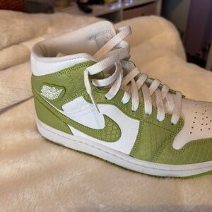 Nike Green and White Sneakers with Classic Design
